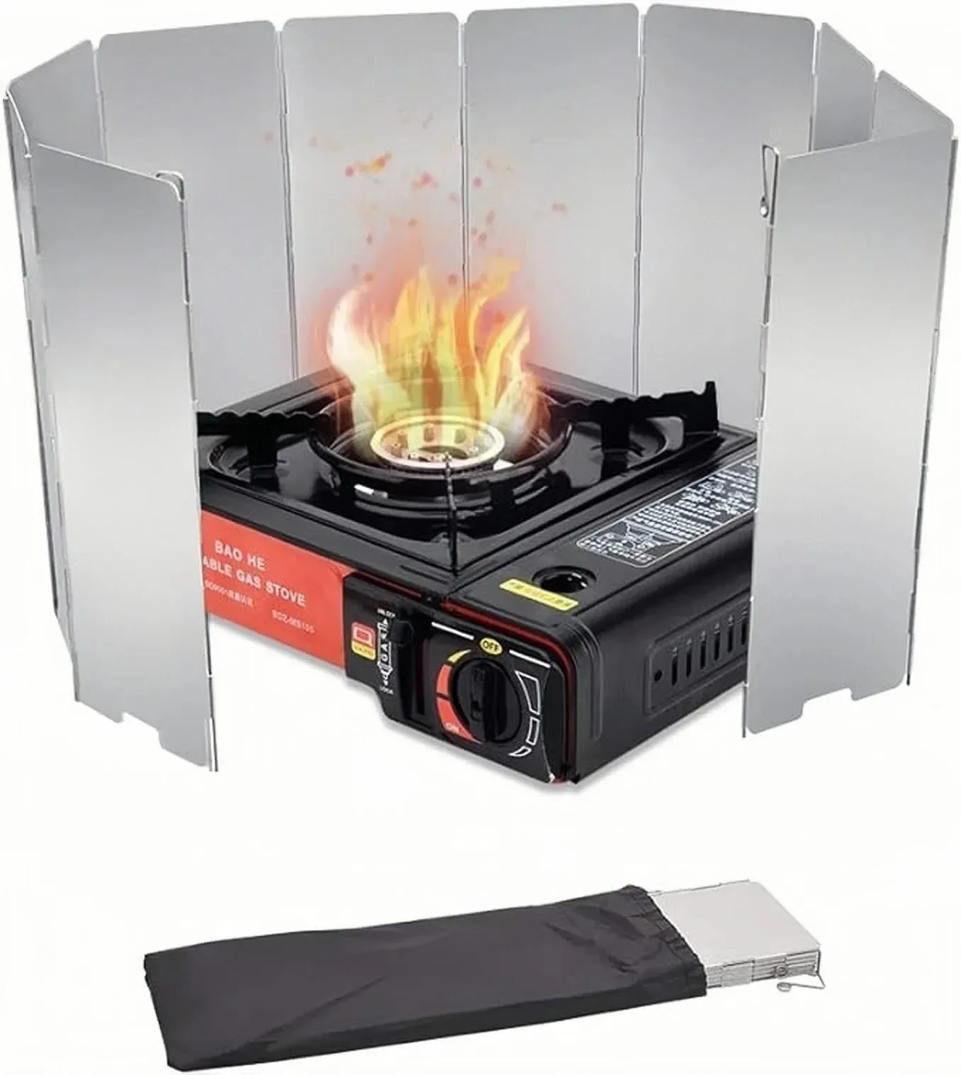 Lightweight Aluminum Alloy Camping Stove Windscreen – Adjustable Windproof Shield with Storage Bag Trendy