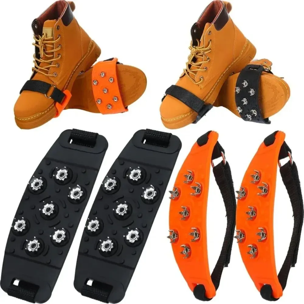 Exclusive 7-Spike Adjustable Ice Cleats - Anti-Slip Shoe Covers for Winter Hiking Climbing Fits Most Shoes Flexible