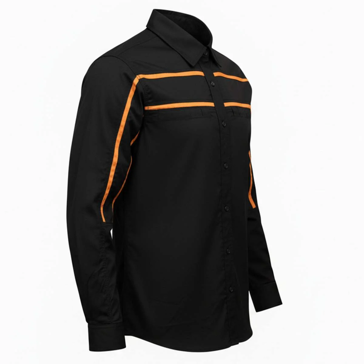 Premium Material MMCC Men's Octane Black Orange Cotton Mechanic Shirt - MMC16003 Practical