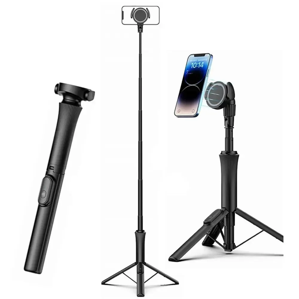 Relaxed Magnetic Selfie Stick Tripod w Remote - Extendable to 59 for MagSafe Environmentally Friendly