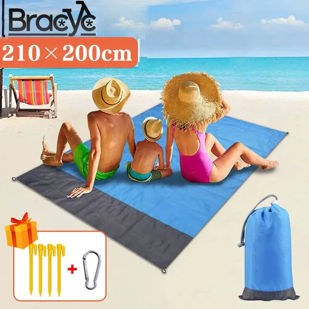 Convenient 2x2.1m Waterproof Beach Blanket – Lightweight Folding Picnic Mat for Camping Sand Outdoor Use Traditional