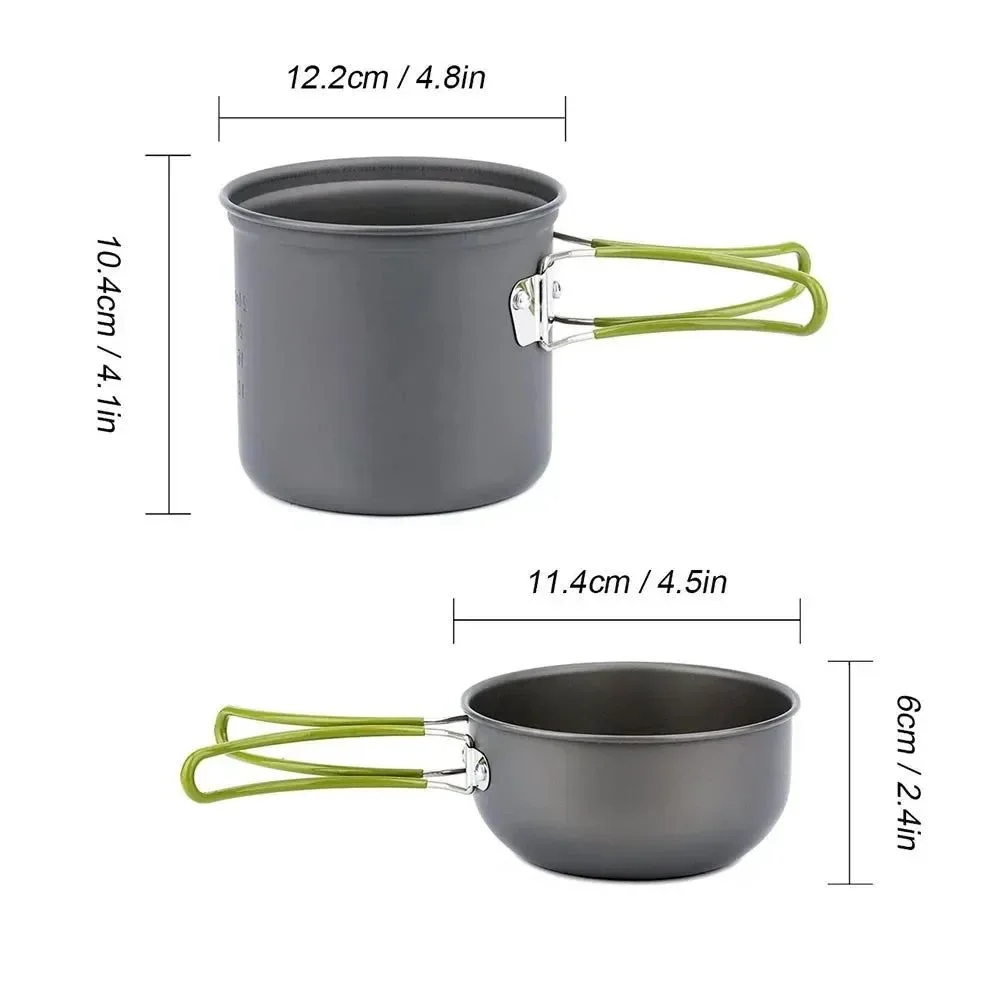 Smart 9-Piece Portable Camping Cookware Set - Lightweight Aluminum Pots Mini Stove Utensils for Outdoor Cooking Hiking Picnics Next-Generation