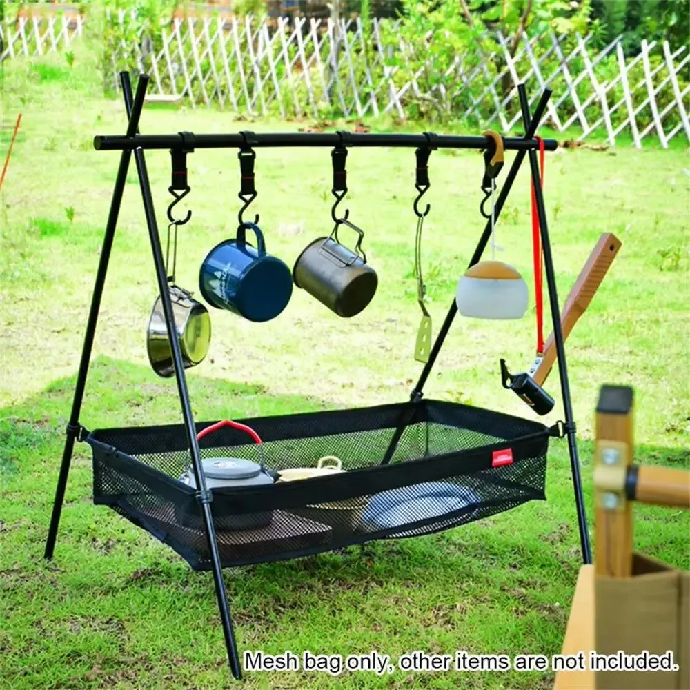 Versatile Under-Table Storage Organizer - Hanging Mesh Picnic Basket for Camping Tables Tripods Desks 2 Sizes M L Selected