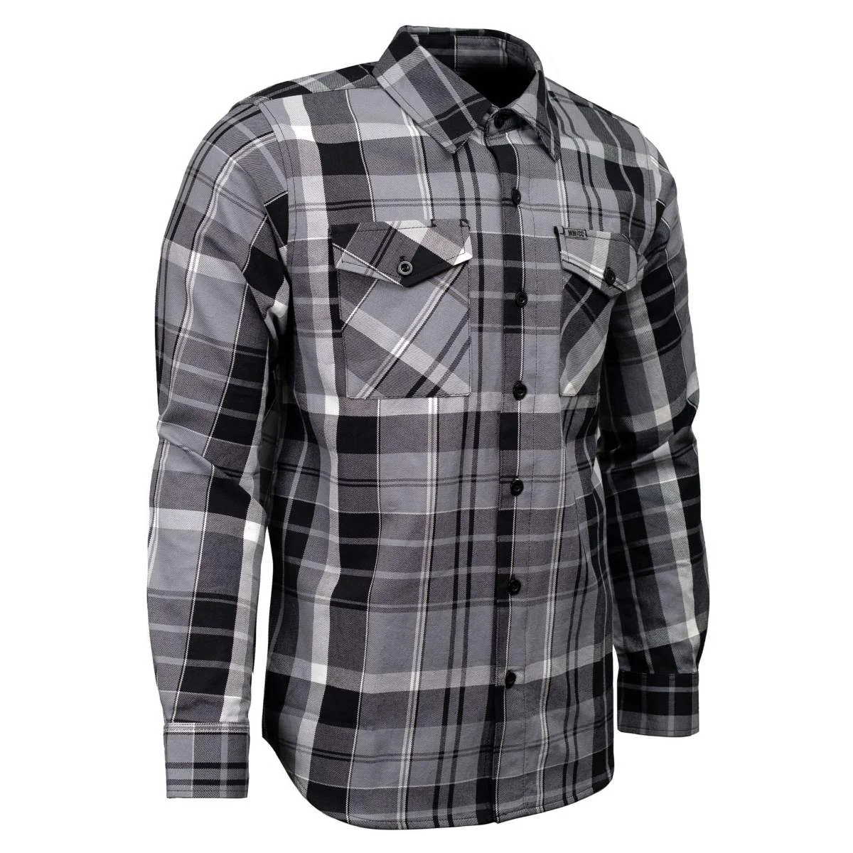 Unique MMCC Men's Mastodon Gray Black White Cotton Long Sleeve Flannel Shirt - MMC11606MMCC Mastodon Men's Cotton Flannel Original Design