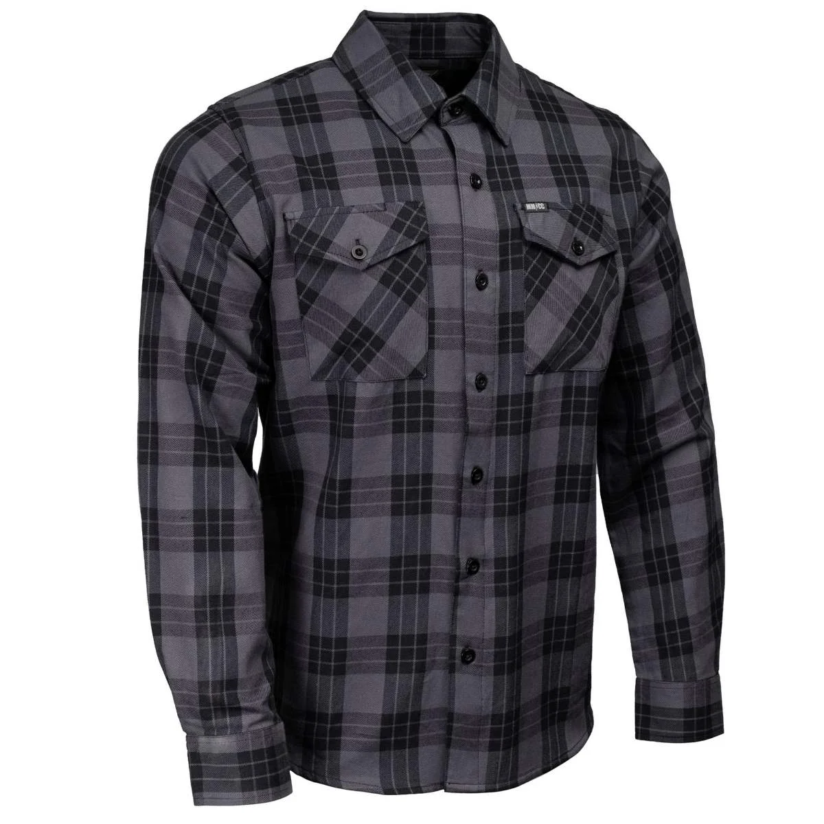 Innovative MMCC Men's Smoke Screen Gray Black Cotton Long Sleeve Flannel Shirt - MMC11607MMCC Smoke Screen Men's Cotton Flannel Quality