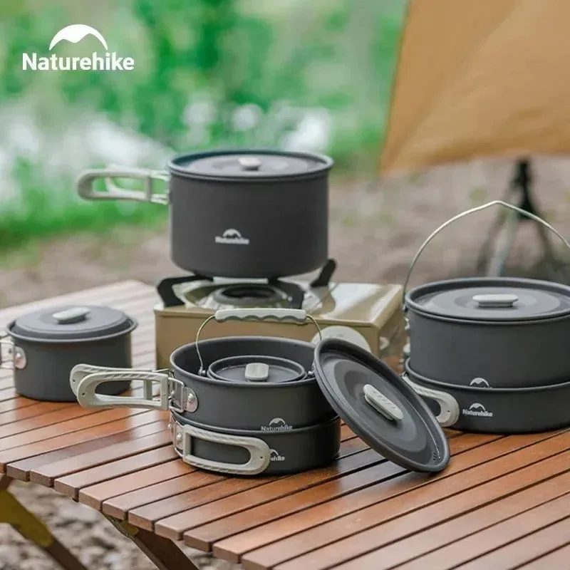 Genuine Compact Camping Cookware Set – Non-Stick Aluminum Outdoor Cooking Picnic Kit with Teapot for 2–4 Persons Innovative