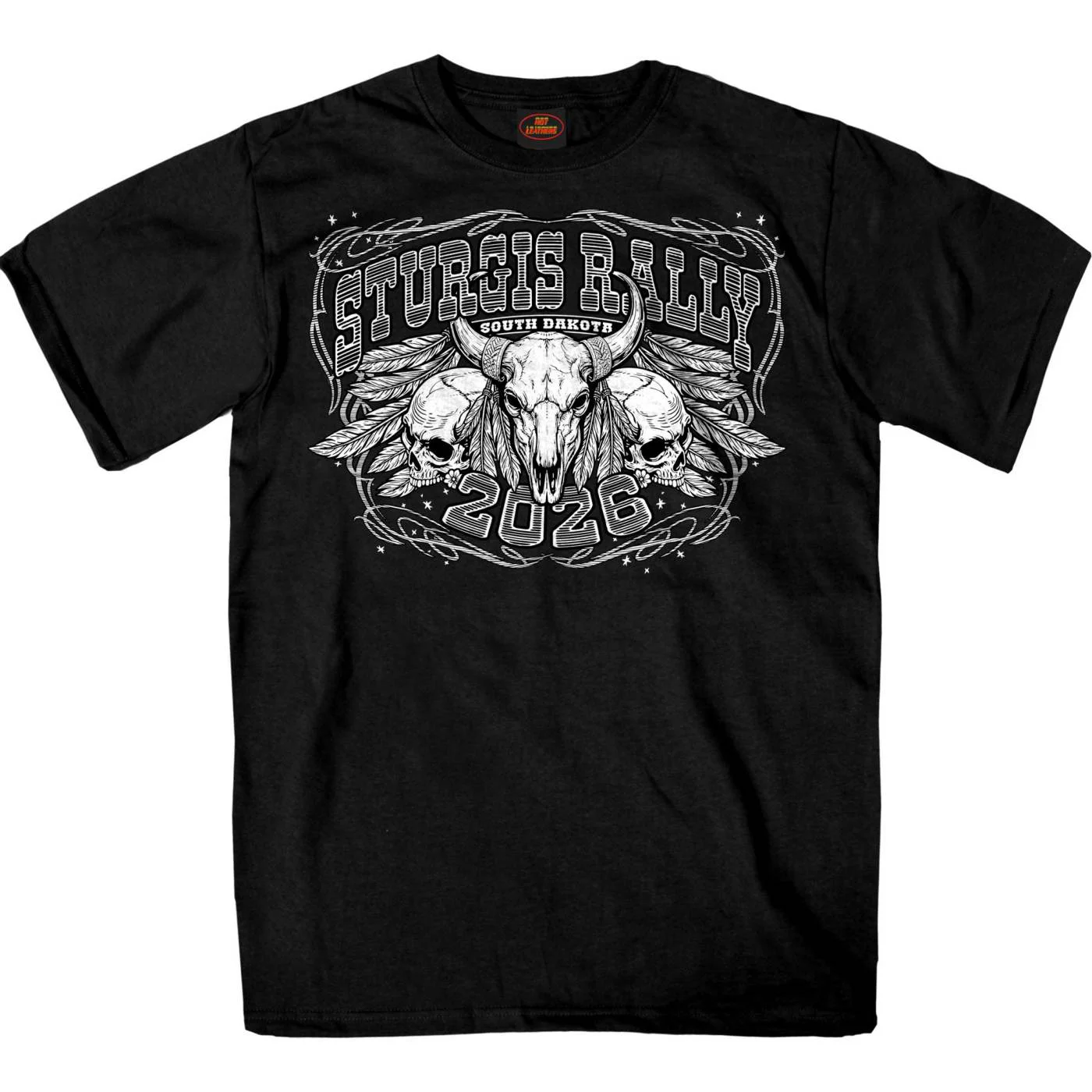 Smart 2026 Sturgis Motorcycle Rally Bison Skull Men's Black Short Sleeve T-Shirt - SPB1211 Enhanced