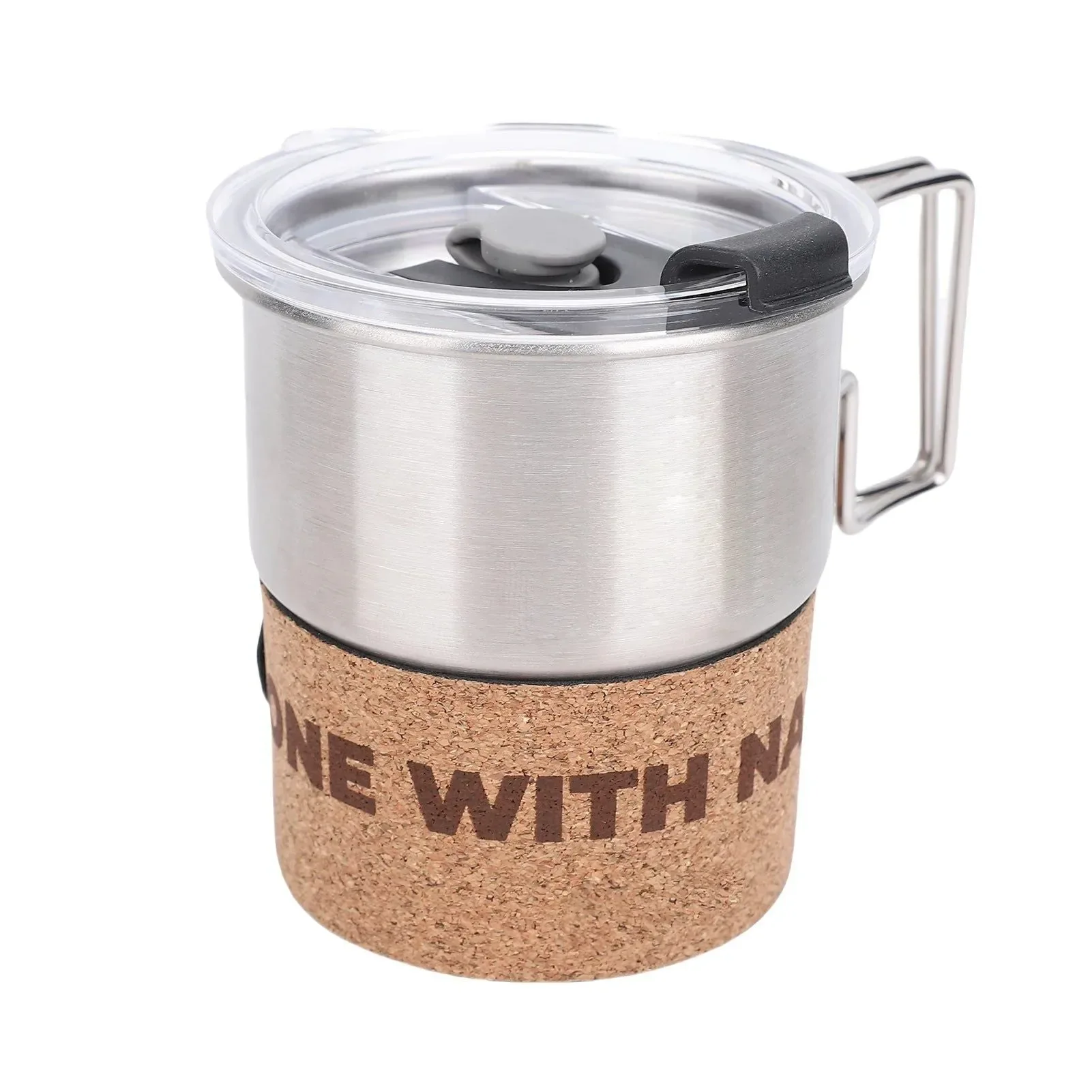Recyclable 300ml Insulated Stainless Steel Camping Mug with Foldable Handle Long-Lasting