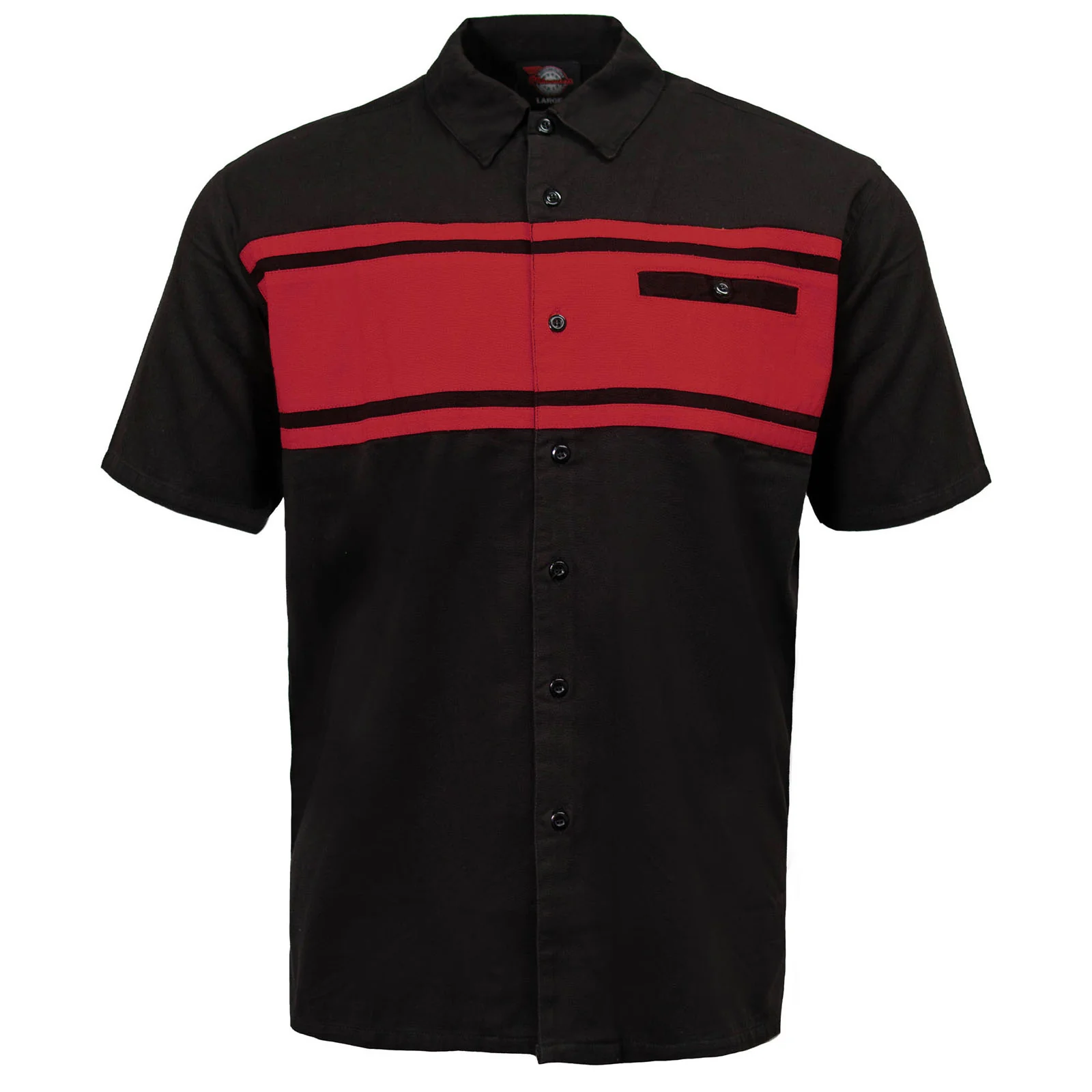Breathable MMCC Men's Gear Head Black Red Mechanic Shirt - Microfiber Panel - MMC16020MMCC Gear Head Mechanic Shirt Efficient