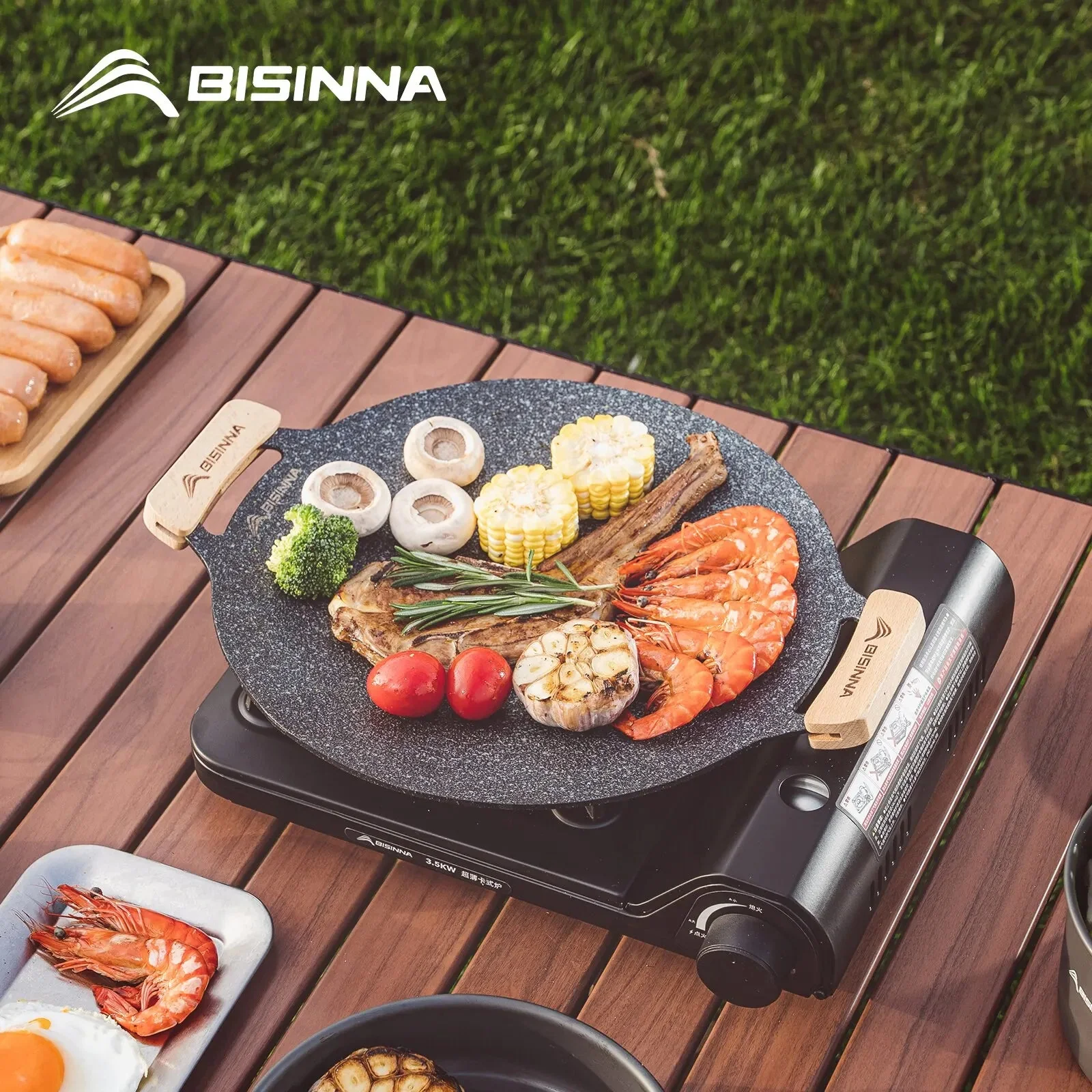 Classic 30CM Non-Stick BBQ Grill Pan – Portable Outdoor Camping Grill Plate for Stovetop Barbecue Cooking Exclusive