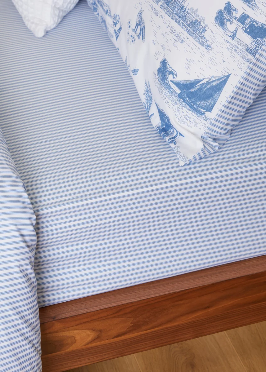 Detailed Foxford Wild Atlantic Stripe Fitted Sheet Durable