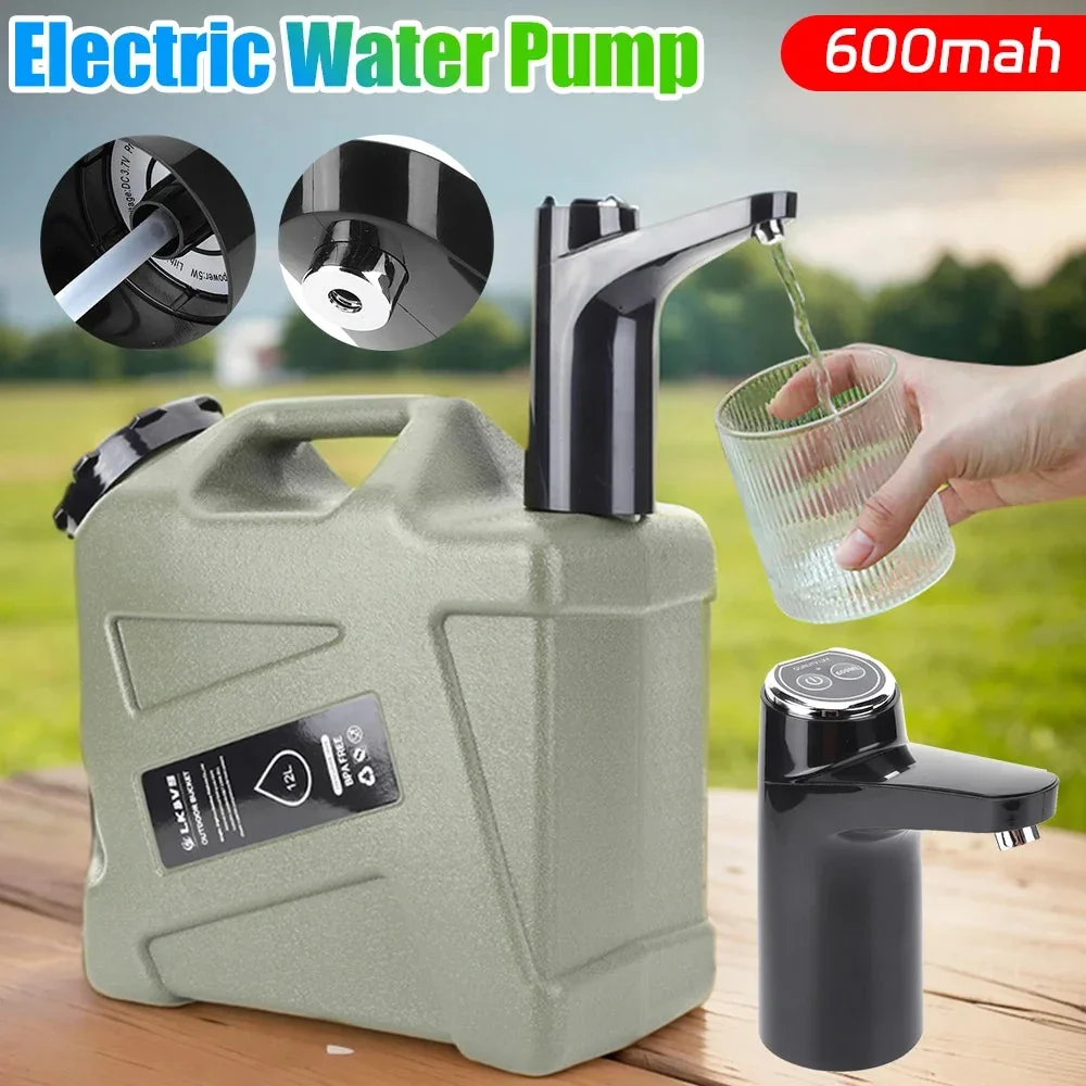 Classic USB Rechargeable Electric Water Pump – Portable One-Touch Water Dispenser for Camping Home Use Recyclable