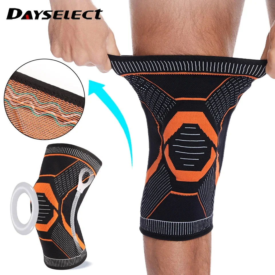 High-Performance Silicone Spring Sports Knee Pads – Anti-Slip Knee Support for Hiking Cycling Climbing Modern
