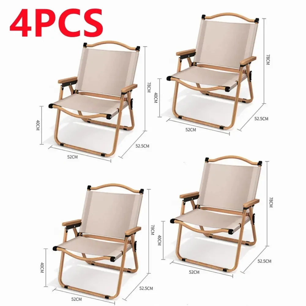 Optimized Folding Camping Chair Aluminium Wood Grain Mesh 1 2 4 Pack Smart