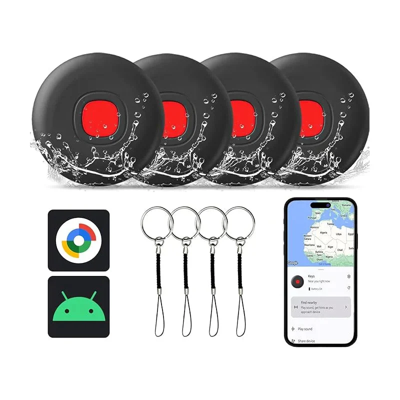 Practical IP67 Waterproof Bluetooth Tracker Google 4-Pack Clean