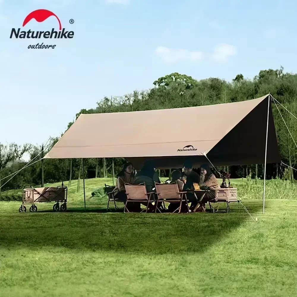 Sustainable Naturehike Large Camping Sun Shelter – 10–12 Person Awning Canopy with Vinyl Coating 17m² Coverage Trusted
