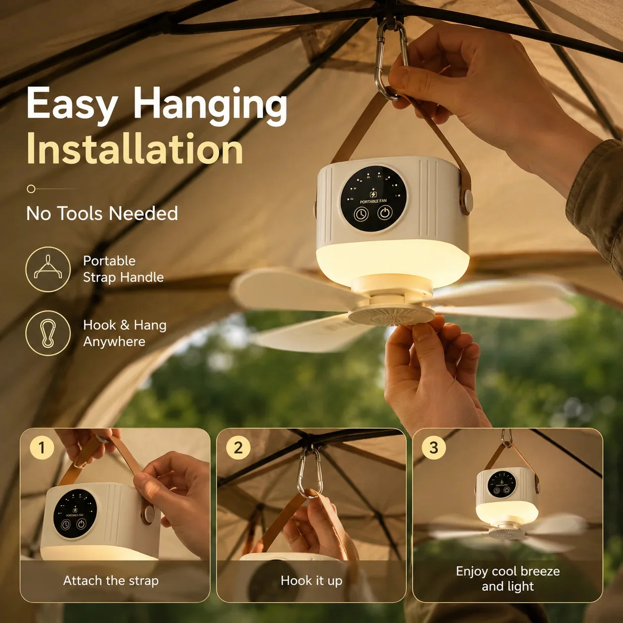 Versatile Portable Rechargeable Ceiling Fan – Wireless USB Hanging Fan LED Light Remote Portable Rechargeable Ceiling Fan – Wireless USB Hanging Fan with LED Light Remote Control Durable