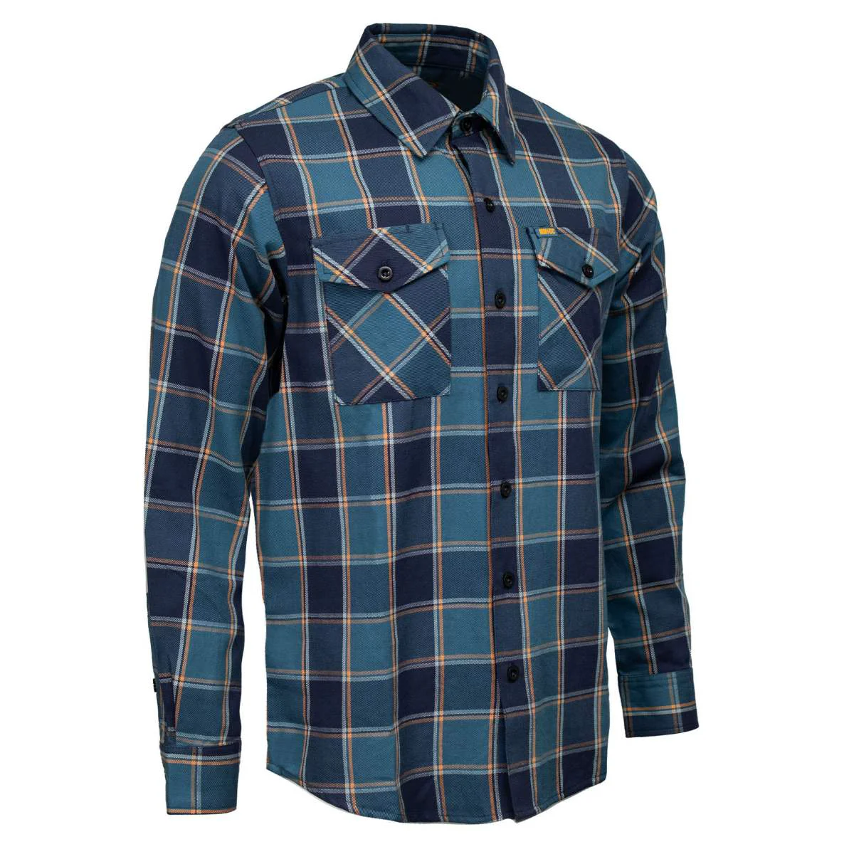 Sophisticated MMCC Men's The Kraken Blue Orange Cotton Long Sleeve Flannel Shirt - MMC11600MMC11600 The Kraken Men's Cotton Flannel Versatile