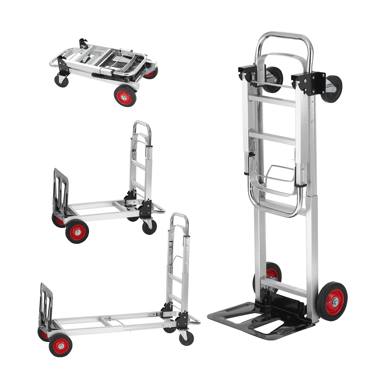 Top-Quality SucceBuy 400 lbs 2-in-1 Folding Hand Truck Platform Dolly – Lightweight Aluminium Utility Cart for Warehouse Moving Transport Stylish