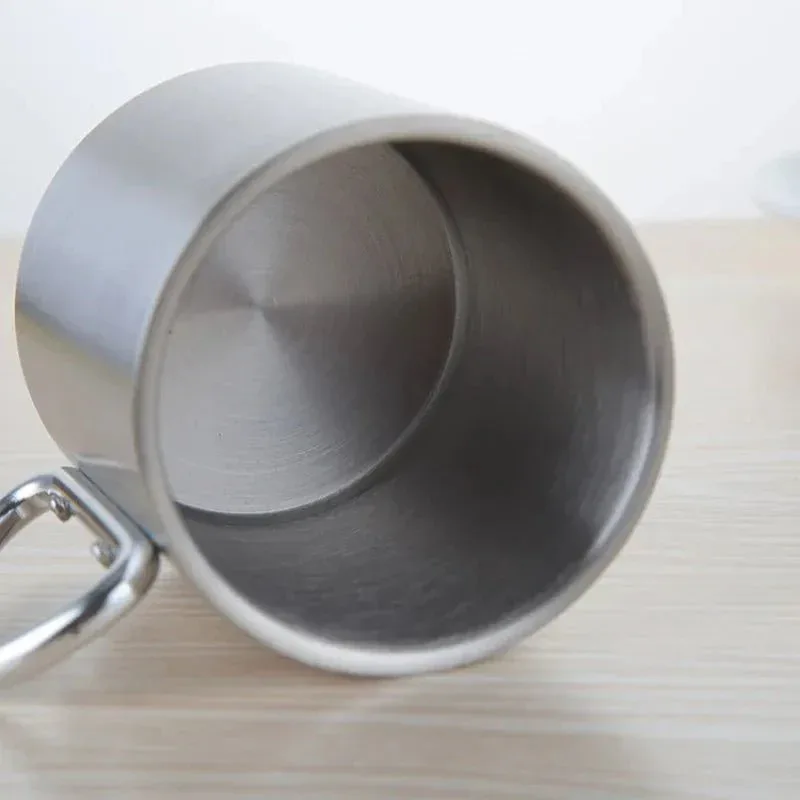 Official Taza de viaje de acero inoxidable para camping con asa de mosquetón - Jarra de agua para picnic viajes al aire libre y senderismo Enhanced