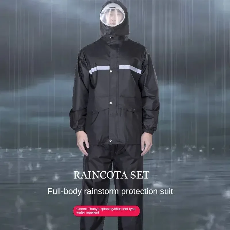 Flexible Traje impermeable y pantalón reflectante de cuerpo entero prevención de tormentas para bicicletas eléctricas motocicletas y entregas a domicilio. Exclusive