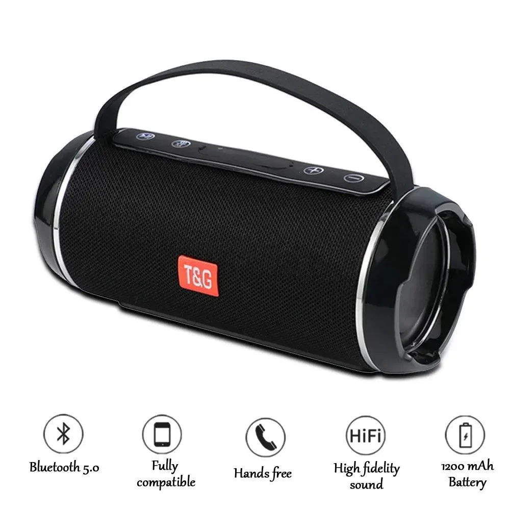 Genuine Altavoz Bluetooth portátil TG116C - Subwoofer inalámbrico de graves para exteriores con columna de sonido Boombox Relaxed