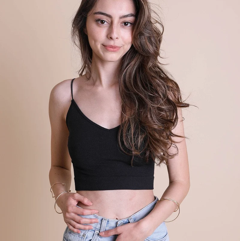 Secure Women Ribbed Crop Tank Top Sleeveless Stretch Casual Wear Sophisticated