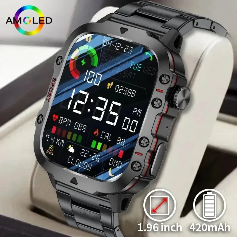 Quality Reloj inteligente militar Abay 2024 para Xiaomi IP68 resistente al agua hasta 5 ATM con llamadas Bluetooth y monitor de actividad física para exteriores. Flexible