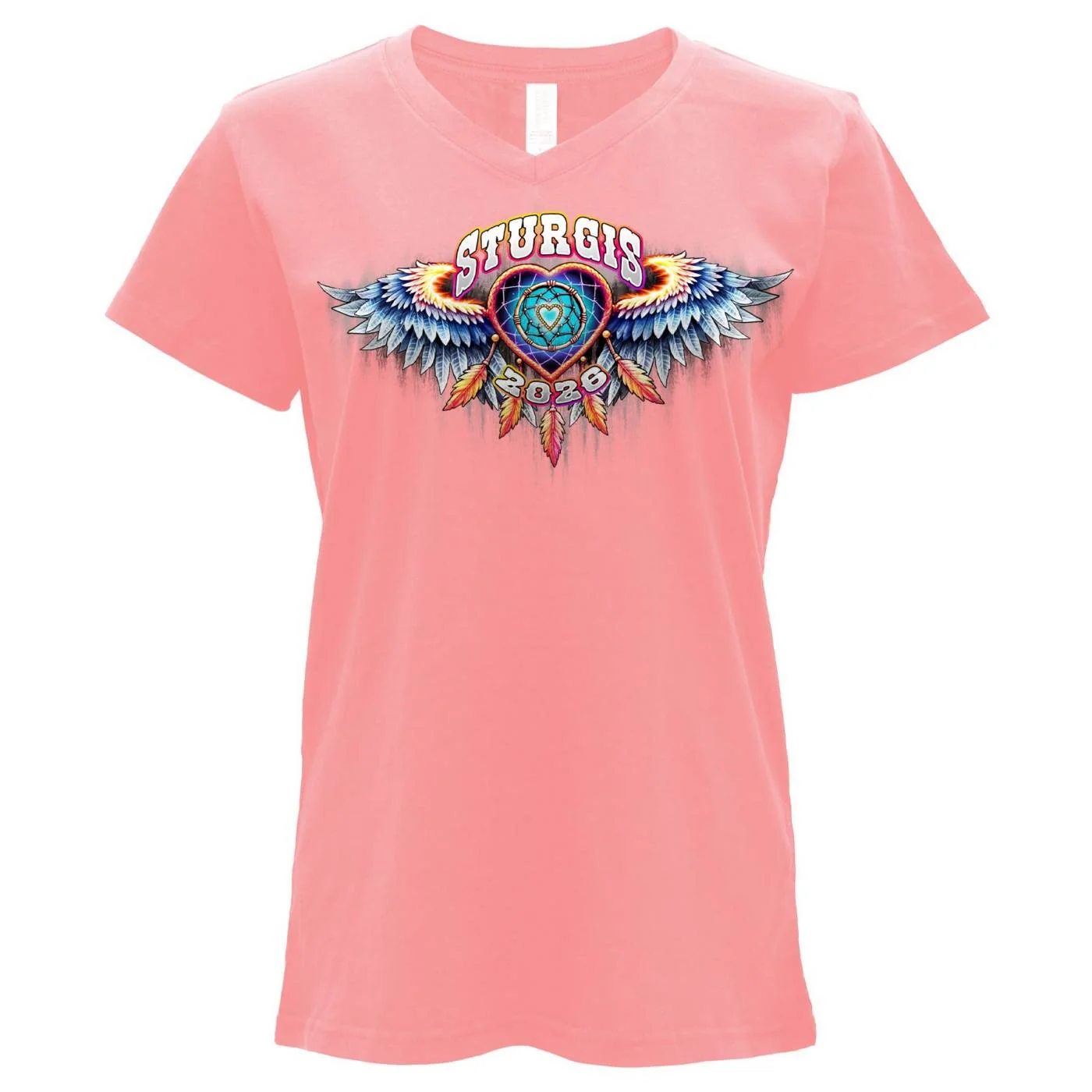 Trusted 2026 Ladies Sturgis Motorcycle Rally Dream Catcher Pink Short Sleeve T-Shirt - SPL1952 Comfortable
