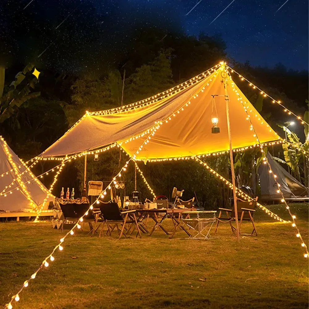 Contemporary Guirnalda de luces de cristal con forma de globo impermeable y alimentada por USB lámpara de camping para exteriores i para tiendas de campaña y patios. Environmentally Friendly