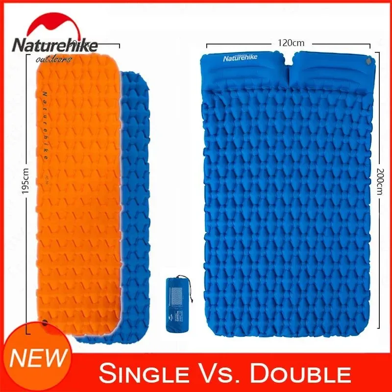 World-Class Colchoneta inflable Naturehike auténtica para mochileros resistente con aislamiento y bolsa de transporte. High-Grade