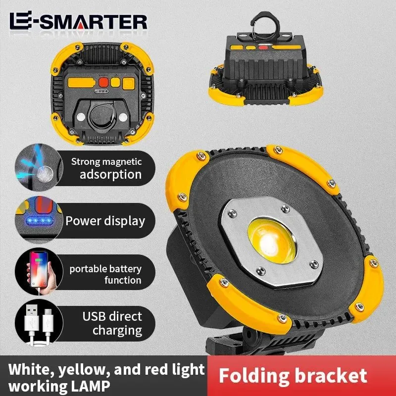 Official Linterna multifunción recargable COB linterna LED portátil luz de trabajo de bolsillo con abrebotellas Fast
