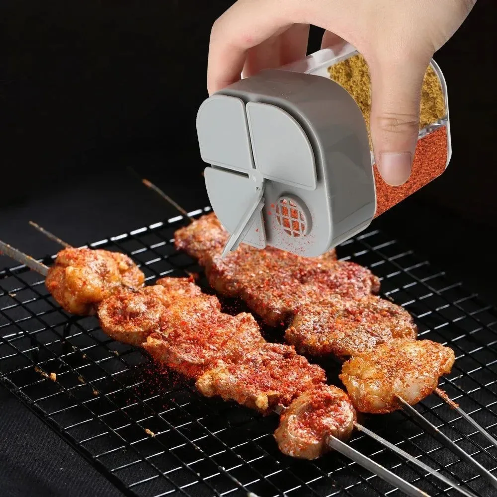 Easy-to-Use Tarro de condimentos 4 en 1 para acampar dispensador de especias transparente con 4 compartimentos para cocinar al aire libre Contemporary