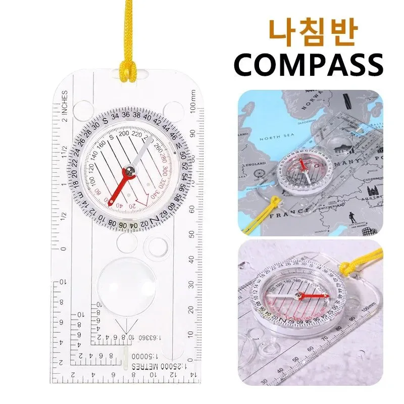Artisan Brújula de espejo multifuncional plegable con regla de mapa herramienta compacta para senderismo y acampada Dependable