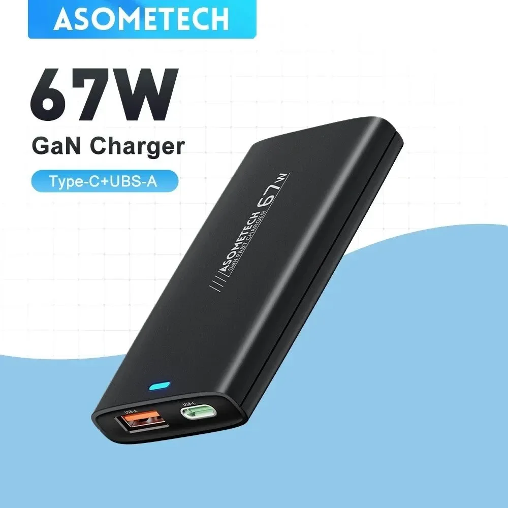Solid Cargador portátil GaN de 67 W PD PPS QC3.0 USB tipo C cargador superrápido para iPad iPhone 14 Samsung S23 Ultra Xiaomi Trusted