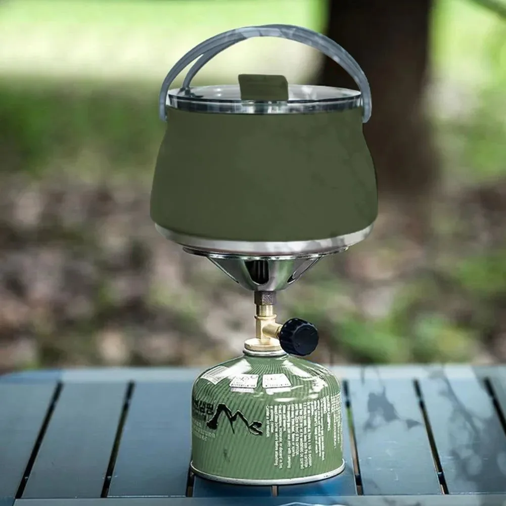 Easy-to-Use Hervidor plegable de silicona para exteriores tetera portátil para acampar con asa para viajes pesca y hervir agua. Elite