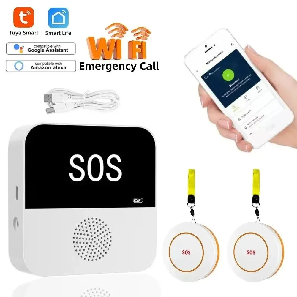 Optimized Buscapersonas inteligente con WiFi para cuidadores de ancianos botón de llamada SOS sistema de alerta médica de emergencia para personas mayores en casa. Reliable