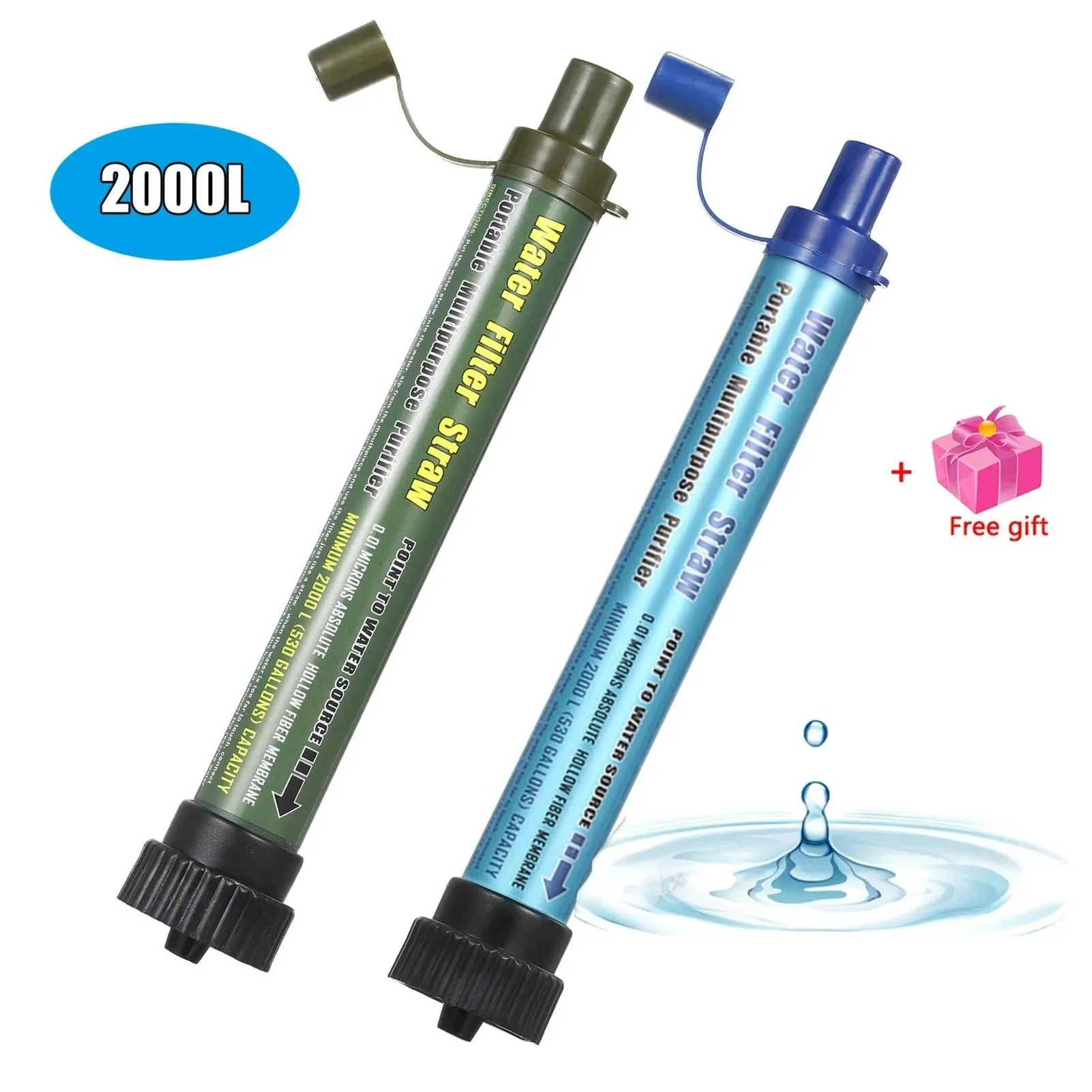 Classic Filtro de agua para camping - Sistema de filtración purificador de agua con película de ultrafiltración de rosca inferior para emergencias al aire libre Trendy