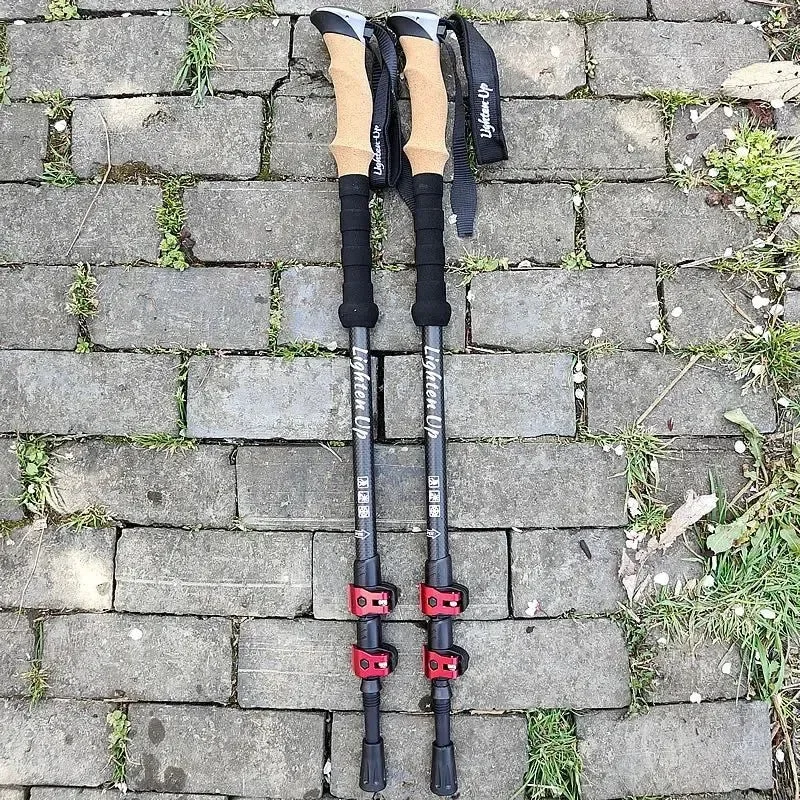 Expertly Made Bastones de trekking telescópicos de fibra de carbono bastones plegables y ligeros para caminar y hacer senderismo 2 unidades Clean