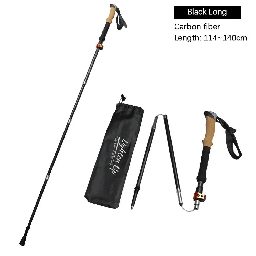 Selected Bastón de trekking telescópico plegable ultraligero bastón de fibra de carbono para montañismo Superior