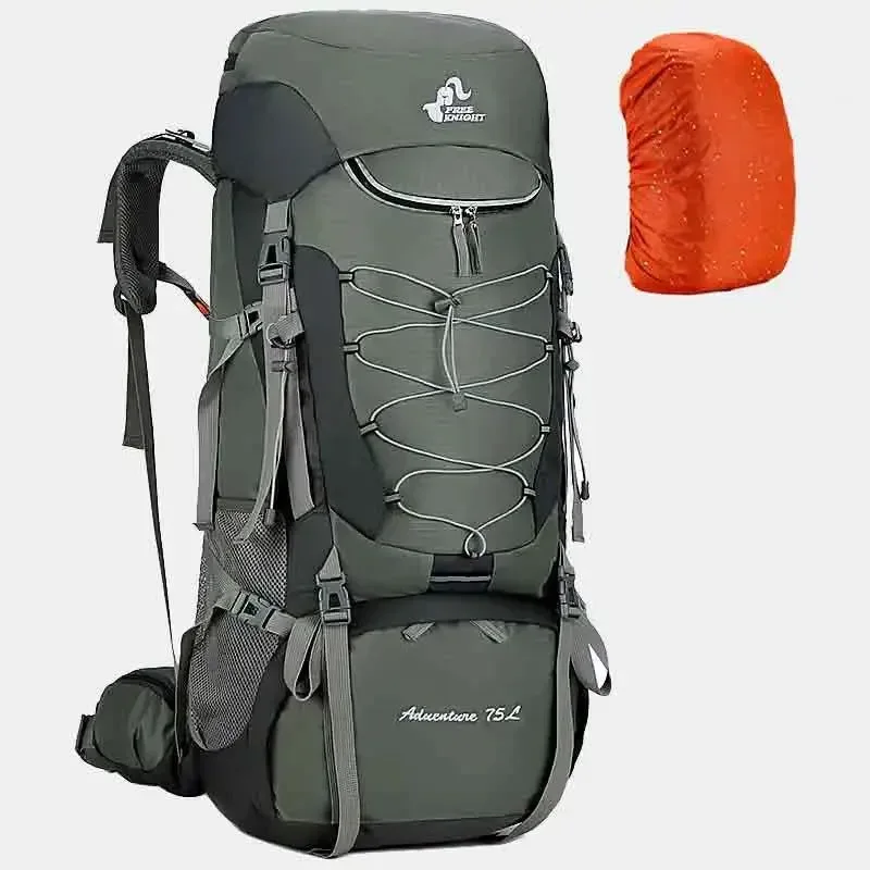 Sustainable Mochila de camping de 75 l con funda impermeable para senderismo escalada y montañismo. Unique