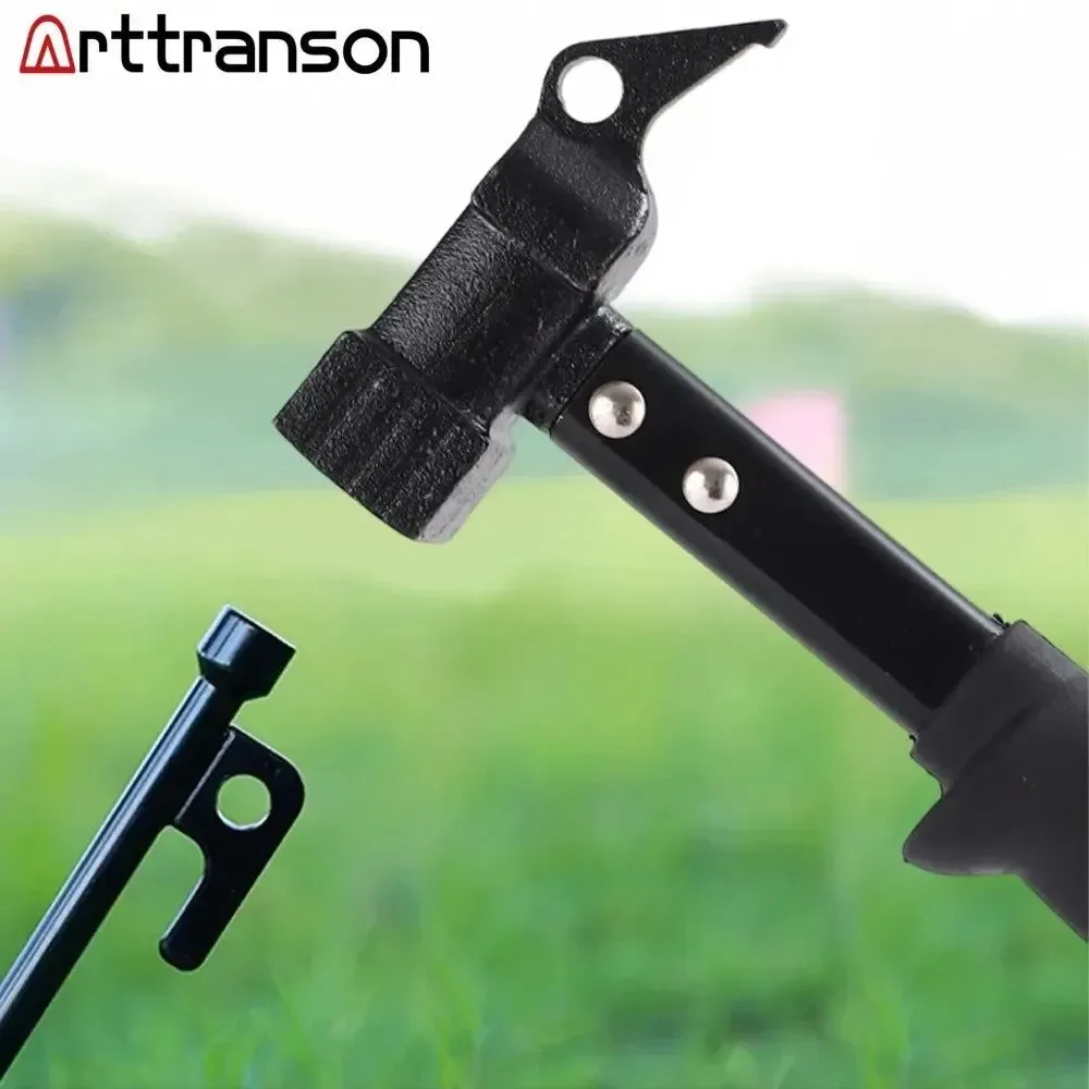 Recyclable Martillo de hierro fundido para tiendas de campaña con extractor de clavos - Martillo de seguridad para exteriores Powerful