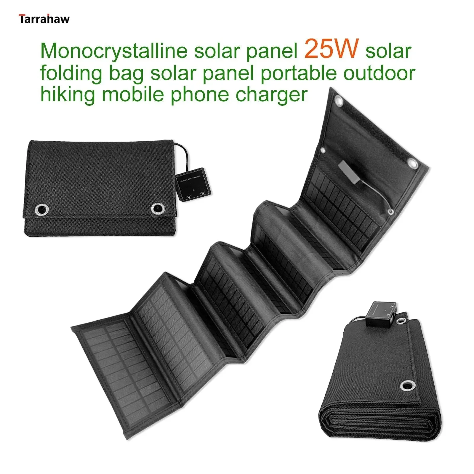 Fashionable Panel solar plegable de 25 W portátil con celda fotovoltaica bolsa plegable salida 2 USB banco de energía para exteriores senderismo cargador de teléfono móvil Relaxed