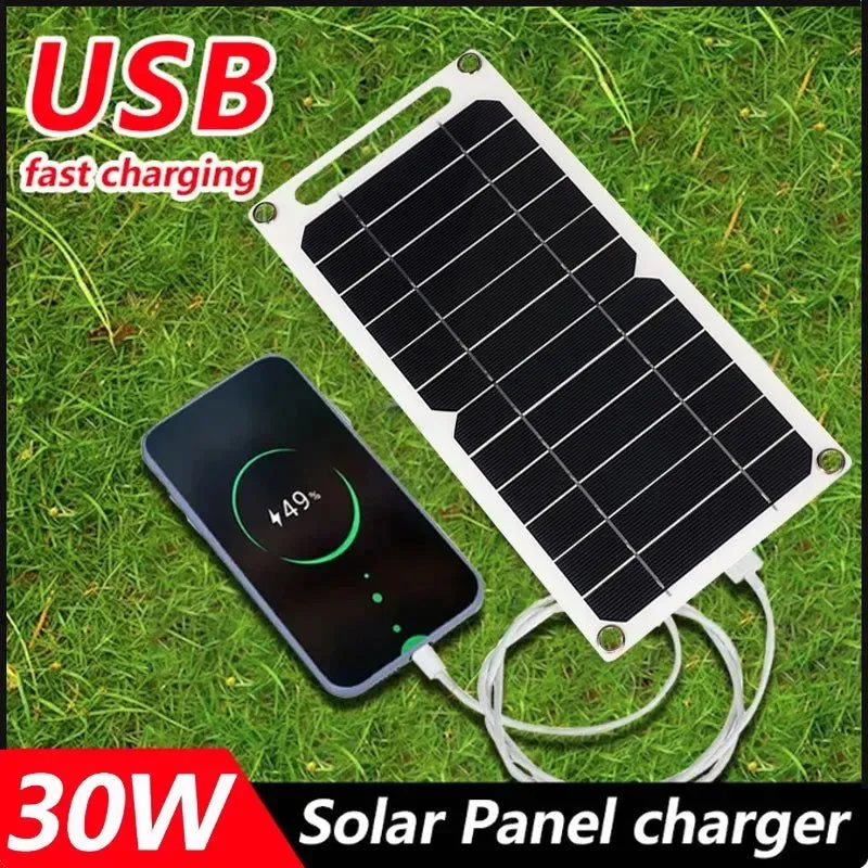 Consistent Kit de cargador USB de 5 V y panel solar de 30 W sistema solar completo para cargar teléfonos móviles baterías externas y relojes durante caminatas al aire libre. Professional