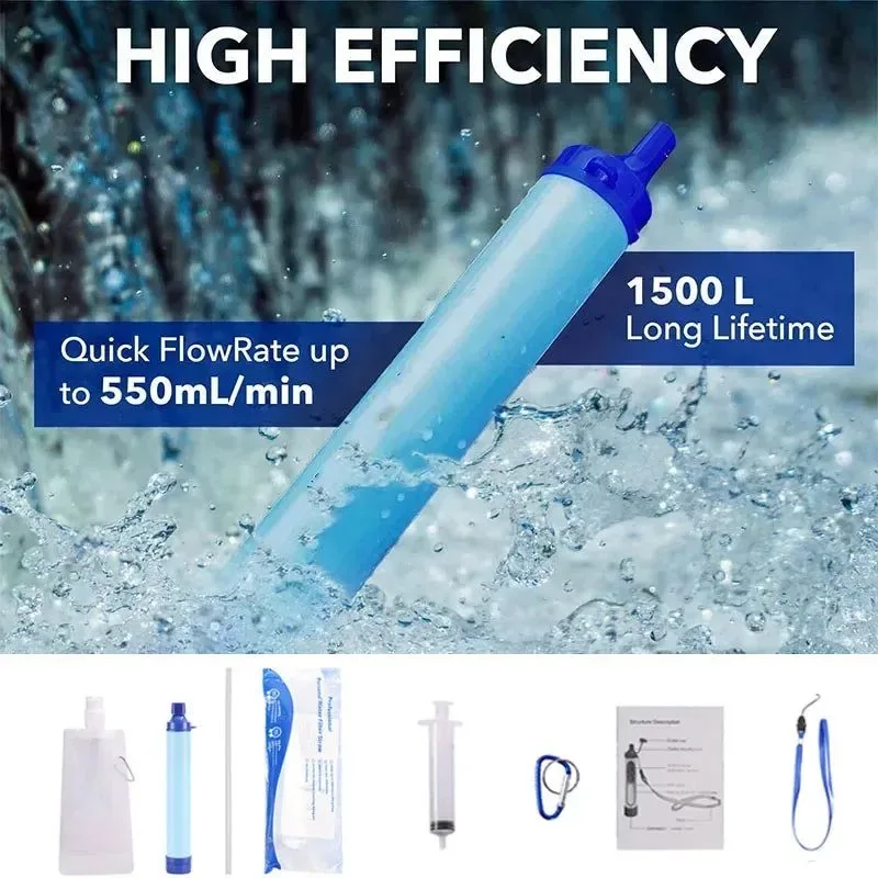 High-End Filtro de agua personal dispositivo purificador portátil para senderismo camping y viajes. Professional
