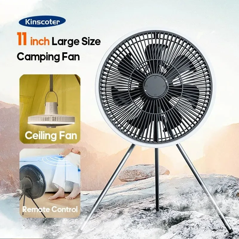 Superior Ventilador de camping para exteriores de 10000 mAh con iluminación LED ventilador de techo grande de 11 pulgadas y circulador de aire Bienvenido a la tienda HUMI. Luxury