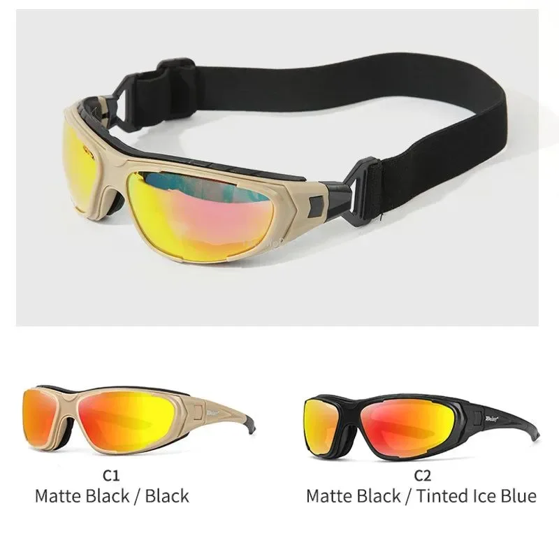 Elegant Gafas tácticas polarizadas de 4 lentes protección UV para combate senderismo y pesca. Luxury