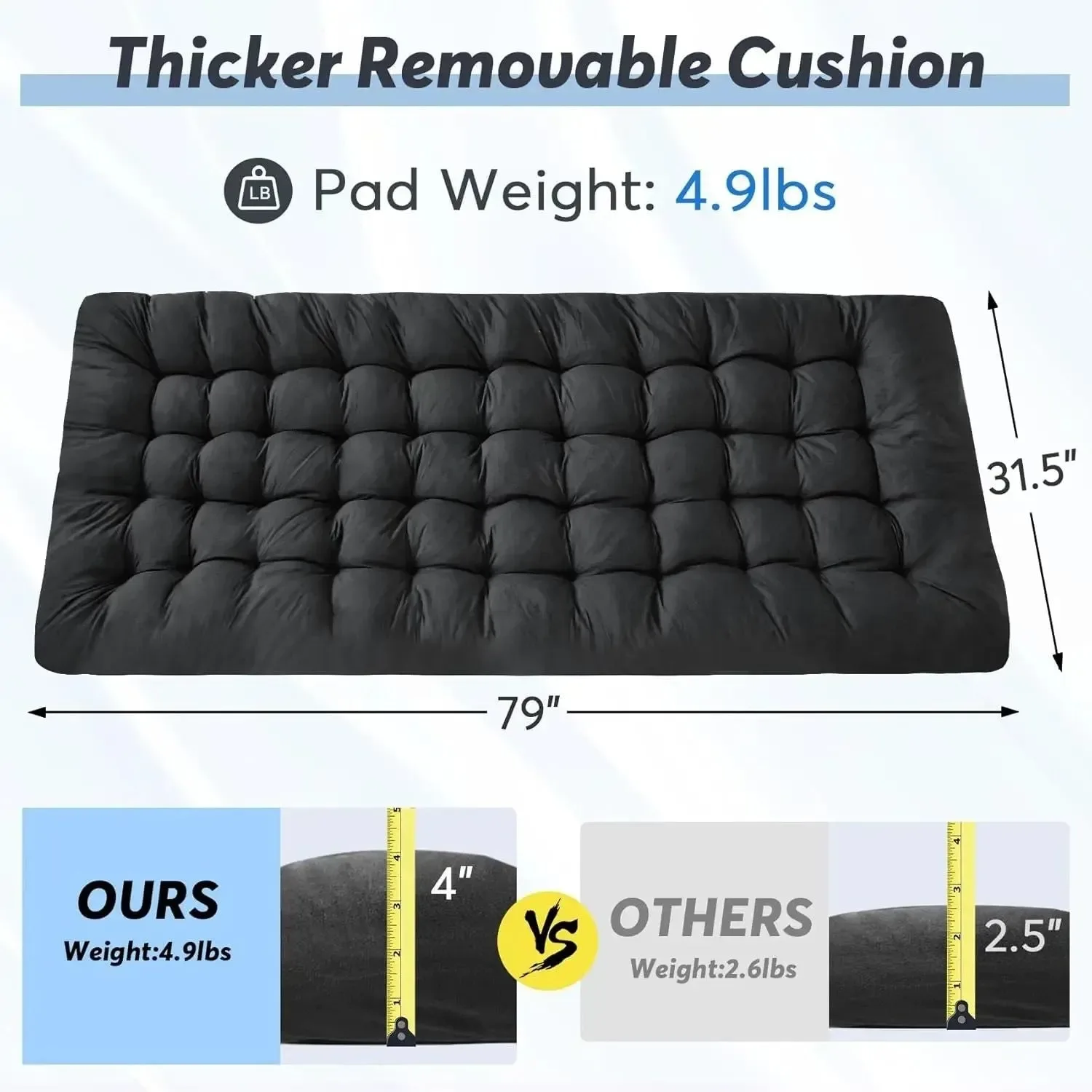 Innovative Catre plegable Slendor XXL - Tamaño extragrande de 200 x 81 cm con colchón y bolsa de transporte para adultos High-Quality