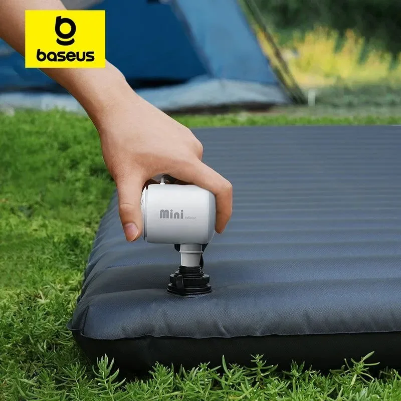 Long-Lasting Compresor de aire eléctrico portátil Baseus infla y desinfla colchones inflables flotadores de piscina y equipo de camping. Premium