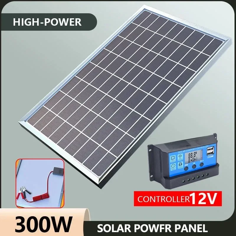 Proven Kit de panel solar policristalino de 300 W y 12 V generador de energía portátil para exteriores i para el hogar y el camping. Smart